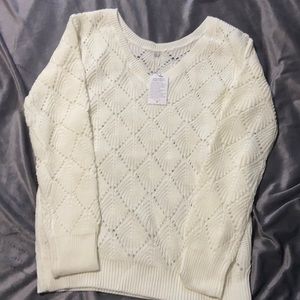 Winter white vneck sweater